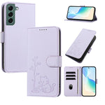 Custodia in ecopelle con fibbia a forma di albero e gatto per Galaxy S22 Ultra e