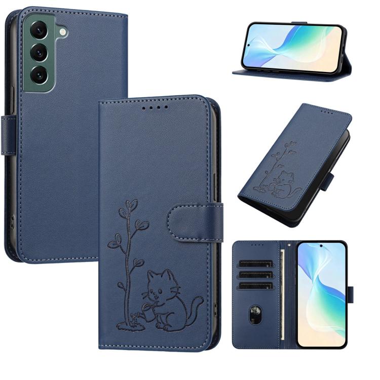 Custodia in ecopelle con fibbia a forma di albero e gatto per Galaxy S22 Ultra e