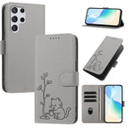 Custodia in ecopelle con fibbia a forma di albero e gatto per Galaxy S22 Ultra e