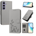 Custodia in ecopelle con fibbia a forma di albero e gatto per Galaxy S24 Ultra e