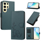 Custodia in ecopelle con fibbia a forma di albero e gatto per Galaxy S24 Ultra e