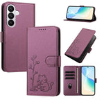 Custodia in ecopelle con fibbia a forma di albero e gatto per Galaxy S26 FE e
