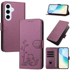 Custodia in ecopelle con fibbia a forma di albero e gatto per Galaxy S26 FE e