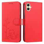 Custodia in ecopelle con fibbia a forma di albero e gatto per Galaxy A06 4G e