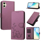 Custodia in ecopelle con fibbia a forma di albero e gatto per Galaxy A17 / A16 e