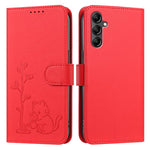 Custodia in ecopelle con fibbia a forma di albero e gatto per Galaxy A15 4G e