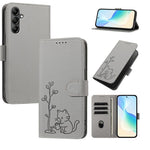 Custodia in ecopelle con fibbia a forma di albero e gatto per Galaxy A15 4G e