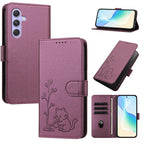 Custodia in ecopelle con fibbia a forma di albero e gatto per Galaxy A15 4G e