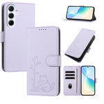 Custodia in ecopelle con fibbia a forma di albero e gatto per Galaxy A06 4G e