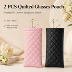 Set di 2 custodie impermeabili in pelle PU per occhiali