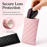 Set di 2 custodie impermeabili in pelle PU per occhiali