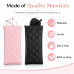Set di 2 custodie impermeabili in pelle PU per occhiali