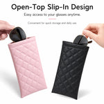 Set di 2 custodie impermeabili in pelle PU per occhiali