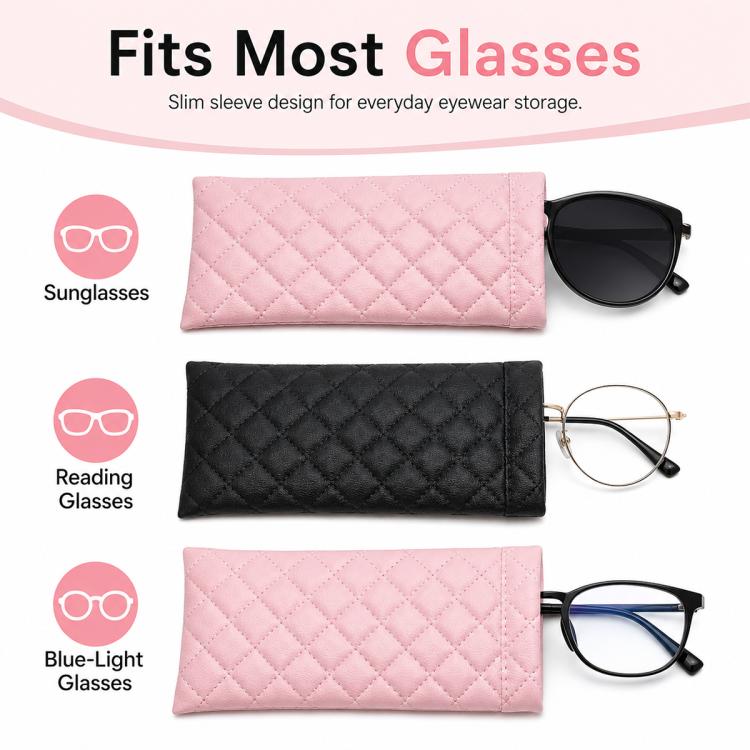 Set di 2 custodie impermeabili in pelle PU per occhiali