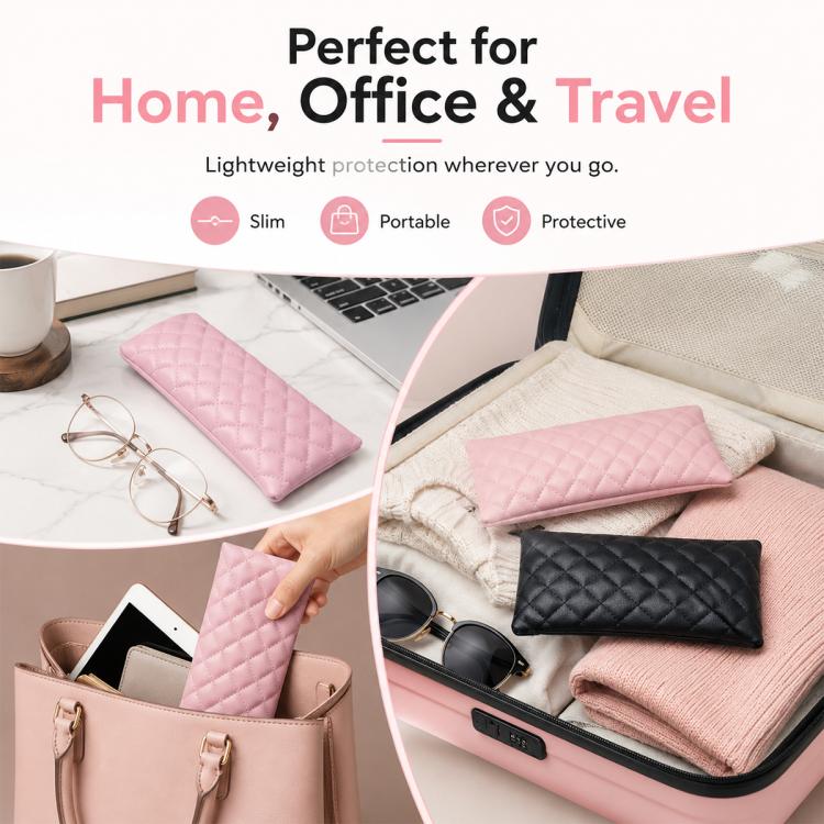 Set di 2 custodie impermeabili in pelle PU per occhiali