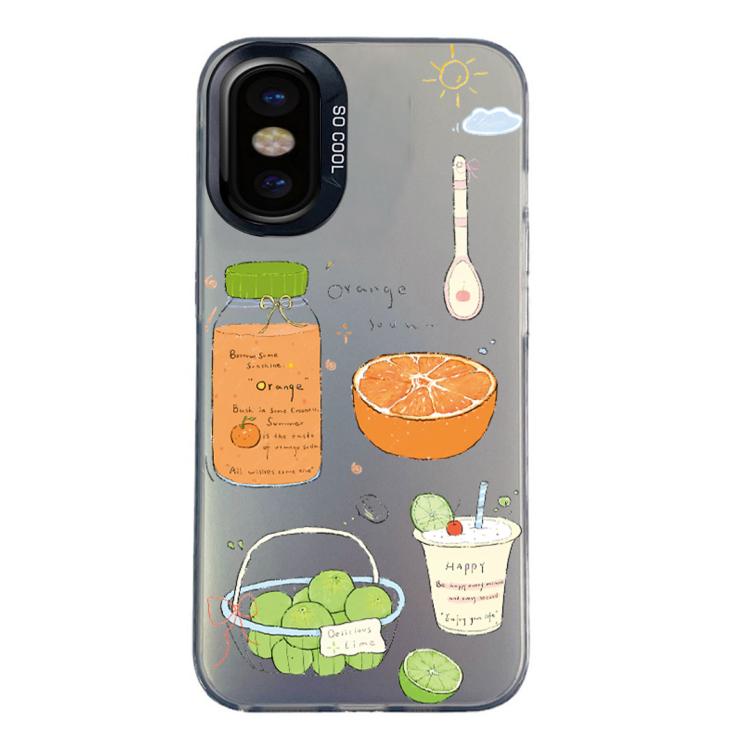 Custodia ibrida in PC e TPU con motivo per iPhone X XS
