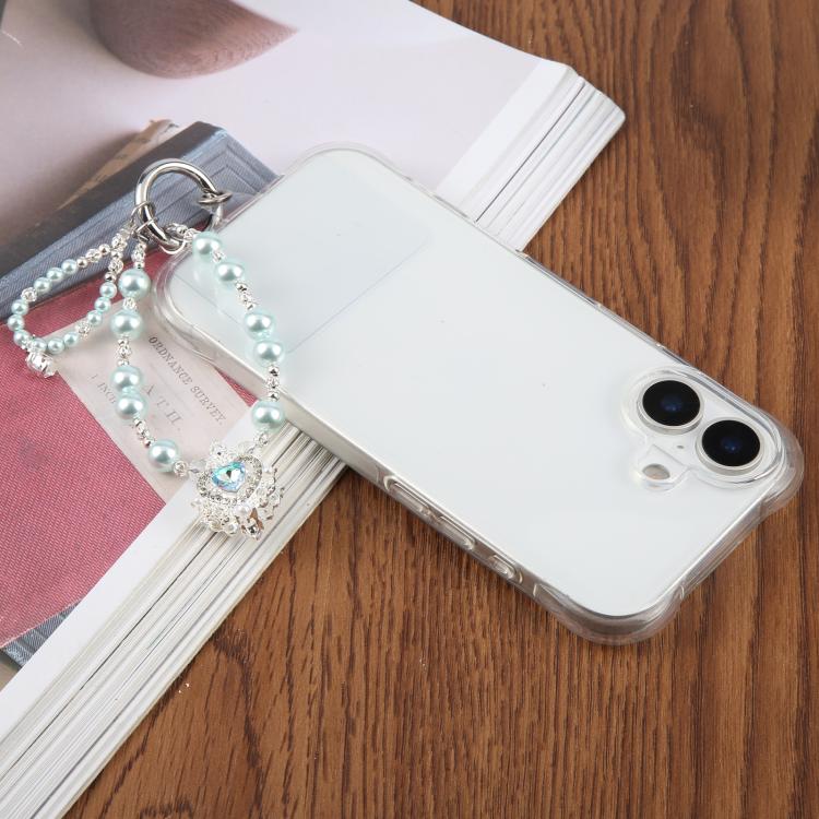 Ciondolo per cellulare con corona e perline con cordino di sicure