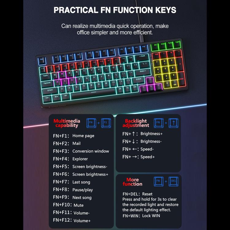 Tastiera meccanica cablata Lenovo GK10 RGB 98 tasti