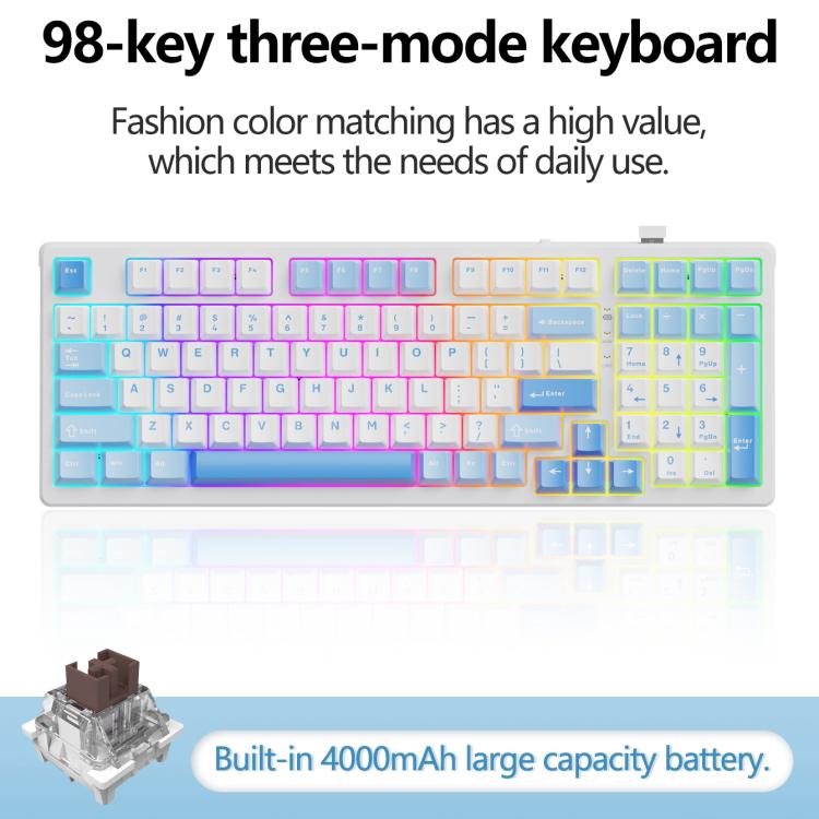 Tastiera meccanica wireless Lenovo GK10 RGB 98 tasti