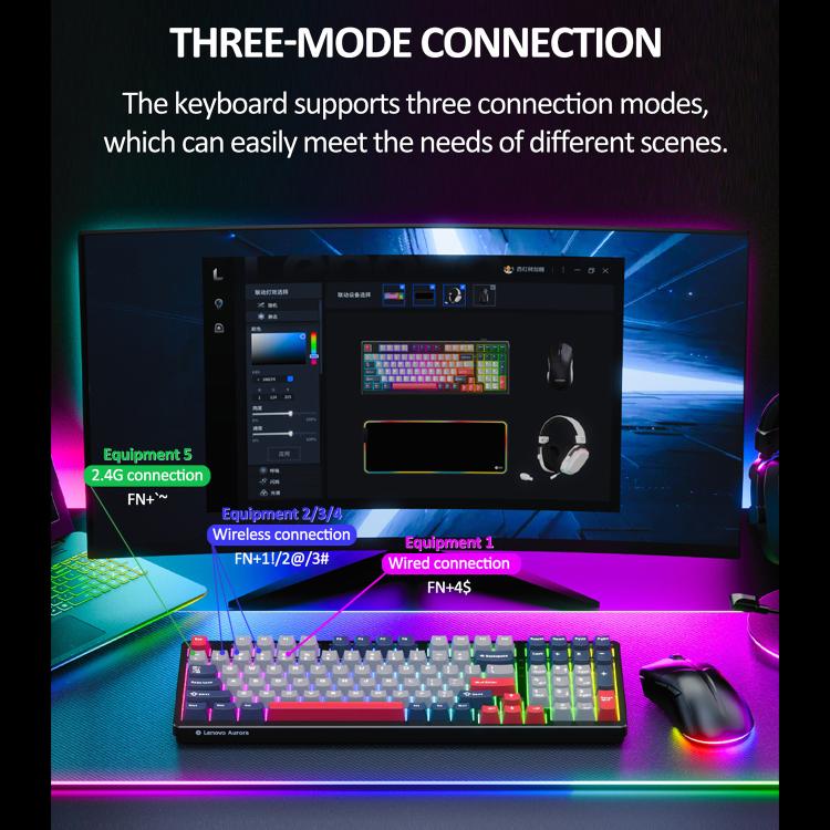 Tastiera meccanica wireless Lenovo GK10 RGB 98 tasti