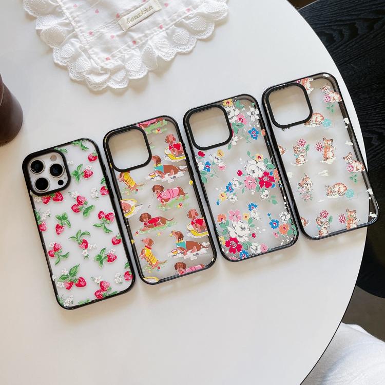 Custodia TPU trasparente con motivo animali per iPhone 14 Plus