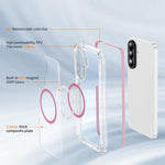 Custodia Crystal Shield trasparente magnetica in acrilico e TPU per Galaxy A57 e