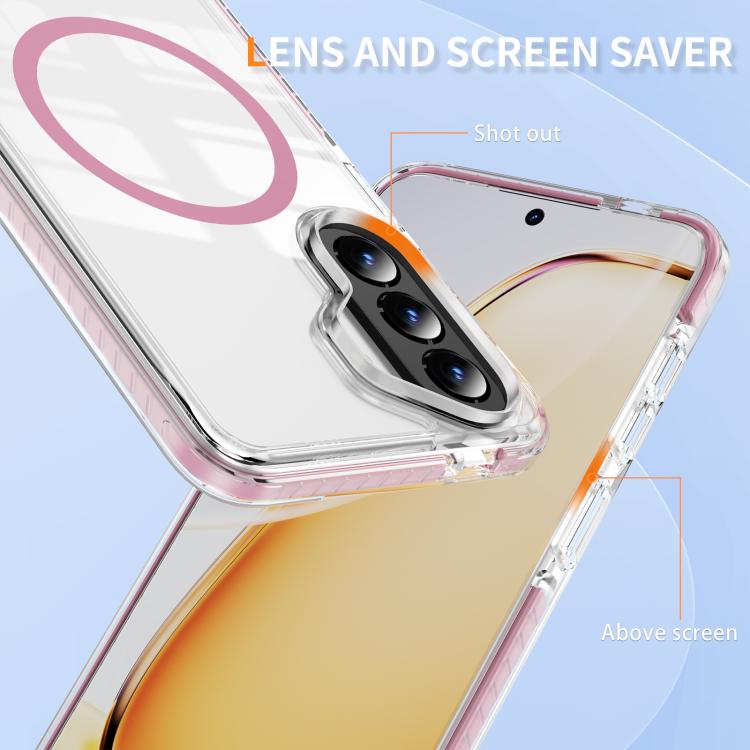 Custodia Crystal Shield trasparente magnetica in acrilico e TPU per Galaxy A57 e
