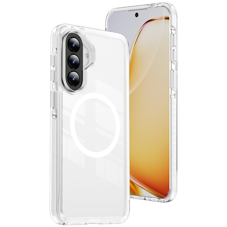 Custodia Crystal Shield trasparente magnetica in acrilico e TPU per Galaxy A57 e