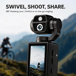 Videocamera sportiva stabilizzata Q9 con schermo IPS da 2 pollici e risoluzione 4K UHD.
