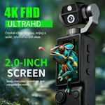 Videocamera sportiva stabilizzata Q9 con schermo IPS da 2 pollici e risoluzione 4K UHD.