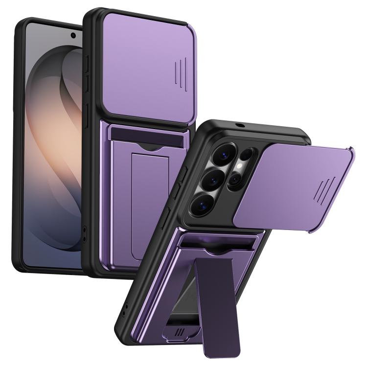 Custodia ibrida con copriobiettivo scorrevole per Galaxy S26+, S26 Ultra e S26