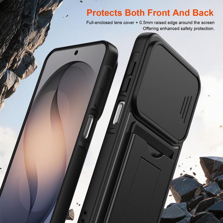 Custodia ibrida con copriobiettivo scorrevole per Galaxy S26+, S26 Ultra e S26
