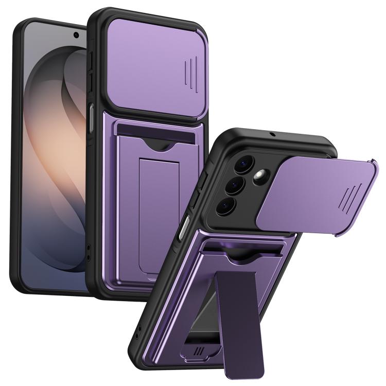 Custodia ibrida con copriobiettivo scorrevole per Galaxy S26+, S26 Ultra e S26