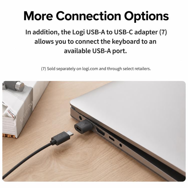 Tastiera cablata Logitech K620 con tasto AI e silenziosa