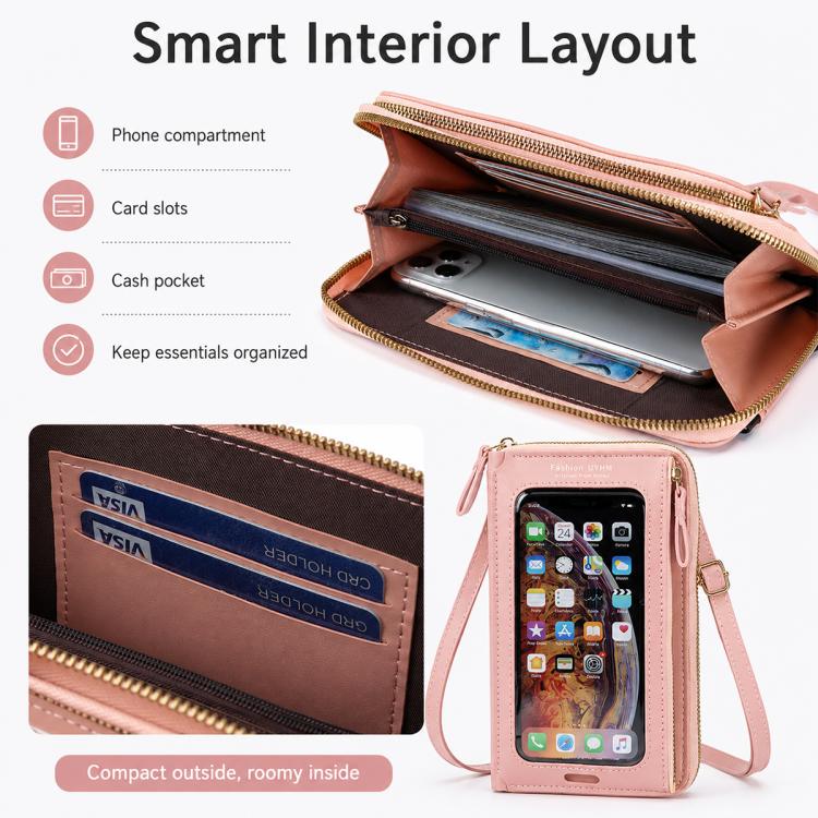 Borsa a tracolla in pelle PU per smartphone touchscreen