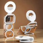 Supporto per telefono multifunzione, portatile, pieghevole e magnetico con luce di riempimento