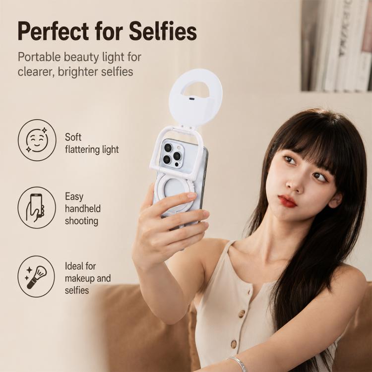 Supporto per telefono multifunzione, portatile, pieghevole e magnetico con luce di riempimento