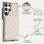 Custodia tracolla romboidale con protezione RFID per Galaxy S22 Ultra, S22+ e