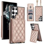 Custodia tracolla romboidale con protezione RFID per Galaxy S22 Ultra, S22+ e