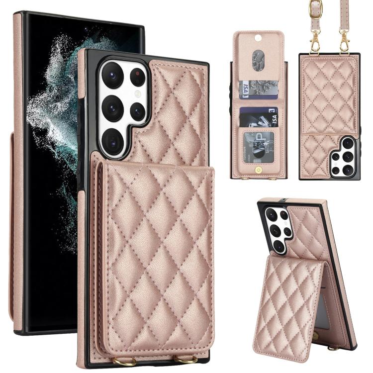 Custodia tracolla romboidale con protezione RFID per Galaxy S22 Ultra, S22+ e