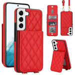 Custodia tracolla romboidale con protezione RFID per Galaxy S22 Ultra, S22+ e