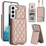 Custodia tracolla romboidale con protezione RFID per Galaxy S22 Ultra, S22+ e