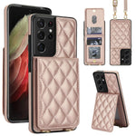 Custodia a tracolla romboidale con protezione RFID per Galaxy S21, S21+ e S21