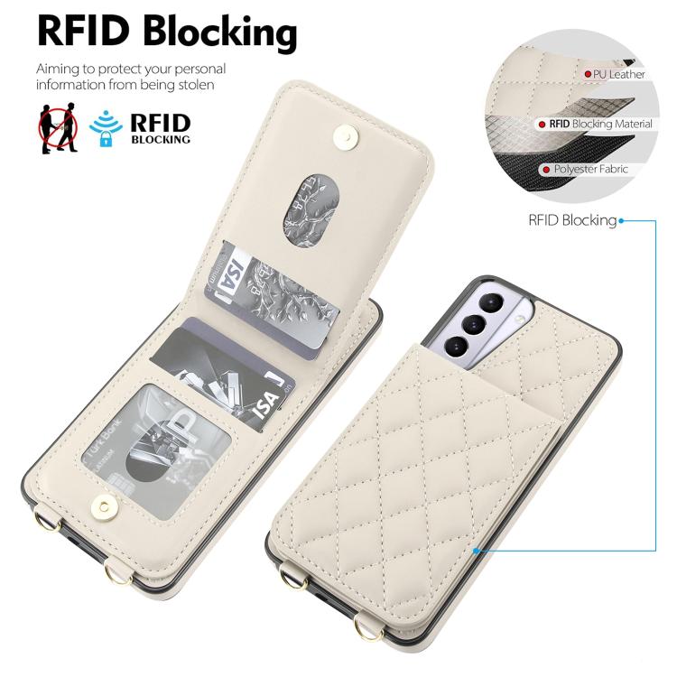 Custodia a tracolla romboidale con protezione RFID per Galaxy S21, S21+ e S21