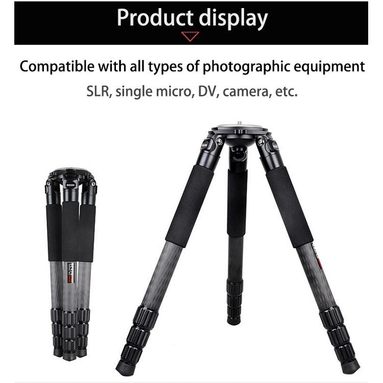 Treppiede grande in fibra di carbonio per videocamera robusta BEXIN ST424C, tubo massimo: 40 mm, ST424C