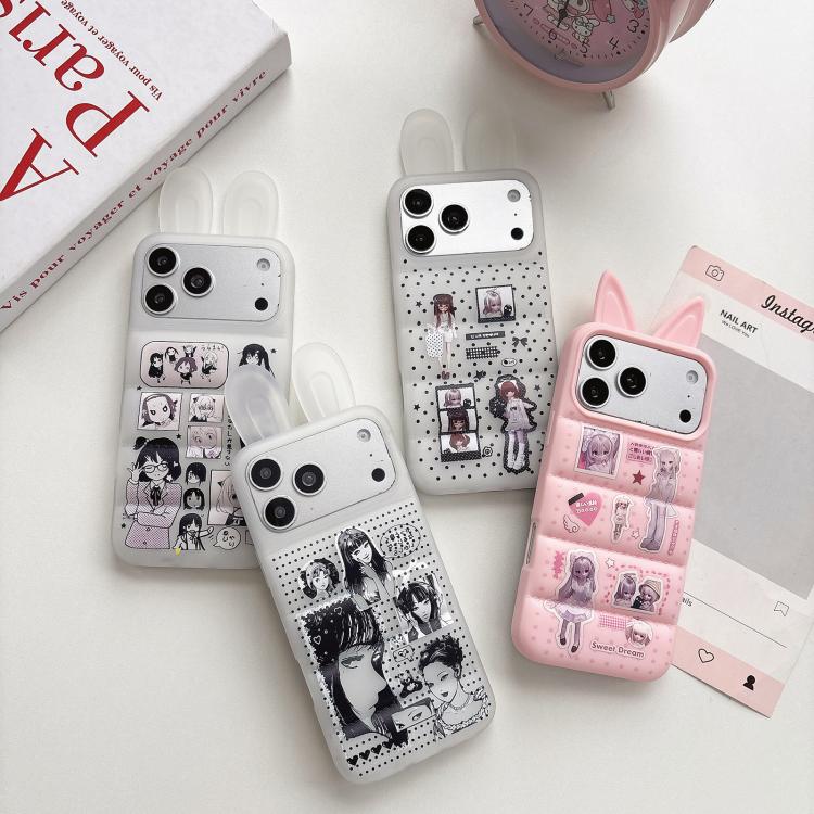 Custodia TPU con orecchie da coniglio per iPhone 17 Pro Max