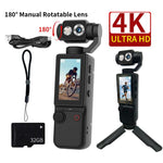 Videocamera multifunzione portatile Q8 con schermo IPS da 2 pollici e risoluzione 4K