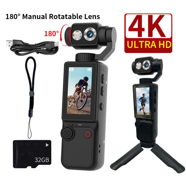 Videocamera multifunzione portatile Q8 con schermo IPS da 2 pollici e risoluzione 4K