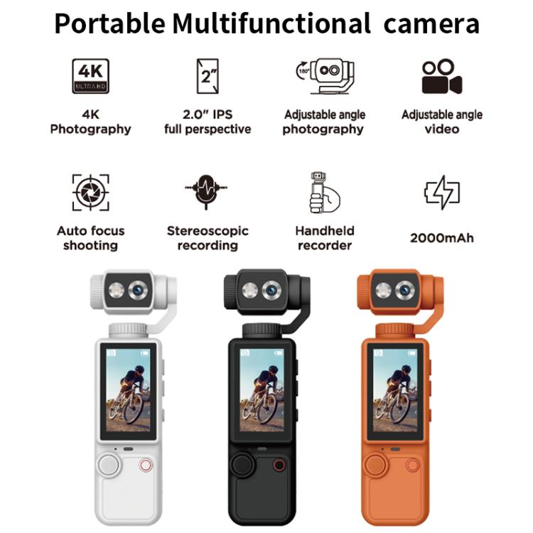 Videocamera multifunzione portatile Q8 con schermo IPS da 2 pollici e risoluzione 4K