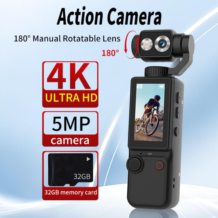 Videocamera multifunzione portatile Q8 con schermo IPS da 2 pollici e risoluzione 4K